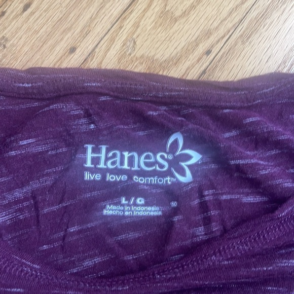 Hanes Purple Heathered Long Sleeve Tee Shirt L - Picture 2 of 6
